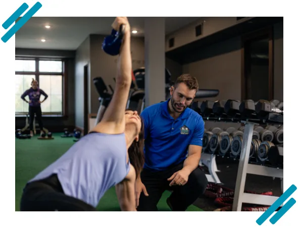 Jesse Bieman coaching a client at his private training studio in Cambridge, Ontario